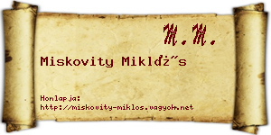 Miskovity Miklós névjegykártya