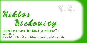 miklos miskovity business card